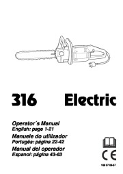 Husqvarna 316 Electric Chainsaw Owners Manual page 1