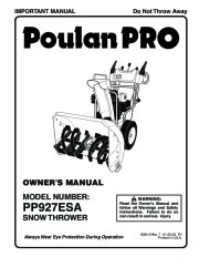 Poulan Pro Owners Manual, 2004 page 1