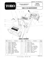 Toro 38000 S-120 Snowblower Manual, 1985-1986 page 1