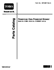 Toro 51986 Powervac Gas-Powered Blower Parts Catalog, 2012 page 1