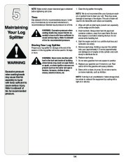 MTD 500 Series Log Splitter Lawn Mower Owners Manual page 14