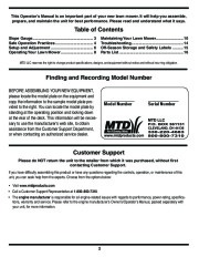 MTD 830 Series 21 Inch Rotary Mower Lawn Mower Owners Manual page 2