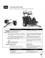 Toro TransPro 80 100 Specs page 1