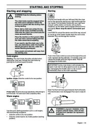 Husqvarna 334T 338XPT Chainsaw Owners Manual, 2008,2009 page 19