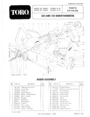 Toro 38040, 38050 and 38080 Toro 524 Snowthrower Parts Catalog, 1987 page 1