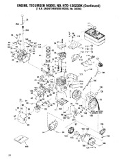 Toro 38040, 38050 and 38080 Toro 524 Snowthrower Parts Catalog, 1987 page 22