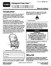 Toro 38585 Toro Power Clear Snowthrower Manuel des Propriétaires, 2008 page 1