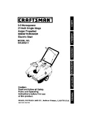 Craftsman 536.885211 Craftsman 21-Inch Snow Thrower Owners Manual page 1