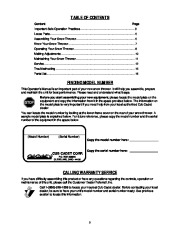 MTD Cub Cadet 826 SWE 1130 SWE Snow Blower Owners Manual page 2