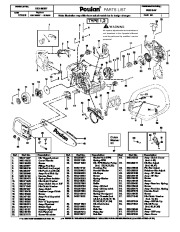 Poulan P3818AV Chainsaw Parts List page 1