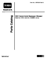 Toro 51702 Hand-Held Sweeper Blower Parts Catalog, 2013 page 1