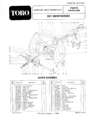 Toro 38035 3521 Snowthrower Parts Catalog, 1987 page 1