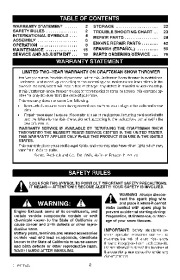 Craftsman 536.881500 Craftsman 22-Inch Snow Thrower Owners Manual page 2