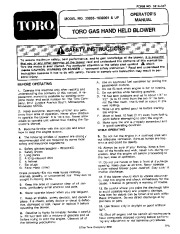 Toro 30935 20cc Hand Held Blower Manual, 1991 page 1
