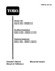 Toro 62901 Gas Blower Vacuum Manual, 1996-1998 page 1