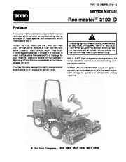 Toro 99024SL Rev E Service Manual Reelmaster 3100 D Preface Publication page 1