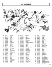 McCulloch MS4018PAVCC Chainsaw Service Parts List page 1