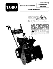 Toro 38010 421 Snowthrower Owners Manual, 1981 page 1