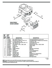 MTD 600 Hydrostatic Lawn Tractor Mower Parts List page 13