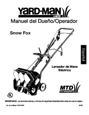 MTD Yard Man 769-02494 Electric Snow Blower Owners Manual page 29