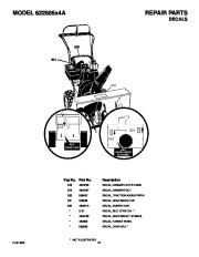 Murray 622505X4A Snow Blower Owners Manual page 47