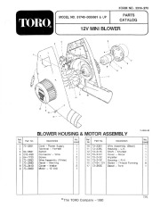 Toro 51740 Mini Blower Parts Catalog, 1991 page 1