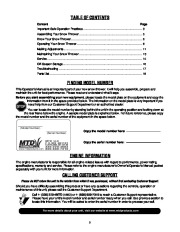 MTD H660G Snow Blower Owners Manual page 2