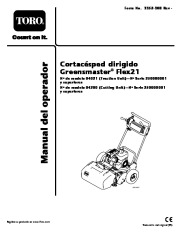 Toro 04021, 04200 Toro Greensmaster Flex 21 Manual del Propietario, 2005 page 1