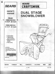 Craftsman C950-52810-8, C950-52812-8 Craftsman 28 and 32-Inch Snow Thrower Owners Manual page 1