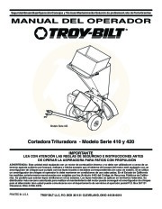 MTD Troy-Bilt 410 420 Chipper Shredder Lawn Mower Owners Manual page 19