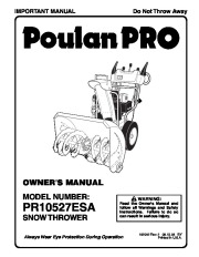 Poulan Pro Owners Manual, 2004 page 1