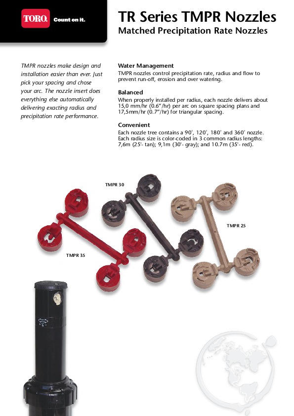 Toro Flex 800 Nozzle Chart