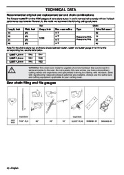 Husqvarna 395XP Chainsaw Owners Manual, 2009 page 40