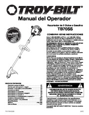 MTD Troy-Bilt TB70SS 2 Cycle Gasoline Trimmer Owners Manual page 37