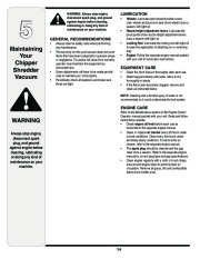 MTD 020 Series Chipper Shredder Vacuum Owners Manual page 14