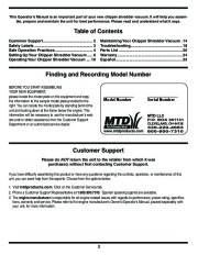 MTD 020 Series Chipper Shredder Vacuum Owners Manual page 2