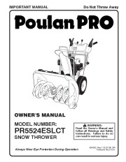 Poulan Pro Owners Manual, 2008 page 1