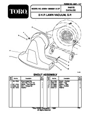 Toro 62924 5 hp Lawn Vacuum Parts Catalog, 1998, 1999, 2000 page 1