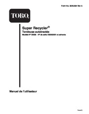 Toro 20038 Toro Super Recycler Mower with Bag Manuel des Propriétaires, 2004 page 1