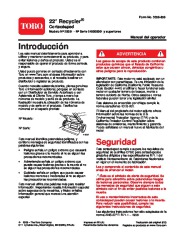 Toro 20031 Toro 22-inch Recycler Lawnmower Manual del Propietario, 2004 page 1