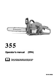 Husqvarna 355 Chainsaw Owners Manual, 1995,1996,1997,1998,1999,2000,2001 page 1