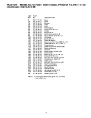 Weed Eater 96041012002 Lawn Tractor Parts List, 2010 page 7