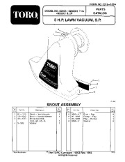 Toro 62923 5 hp Lawn Vacuum Parts Catalog, 1992, 1993 page 1