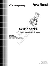 Simplicity 522E 522EX 1695468 169 5514 Snow Blower Owners Manual page 1