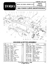Toro 38025 1800 Power Curve Snowthrower Parts Catalog, 1994 page 1