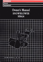 Honda HS828 Snow Blower Owners Manual page 1