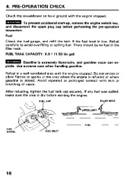 Honda HS828 Snow Blower Owners Manual page 17