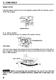 Honda HS828 Snow Blower Owners Manual page 9