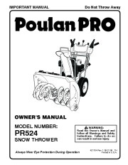 Poulan Pro Owners Manual, 2008 page 1