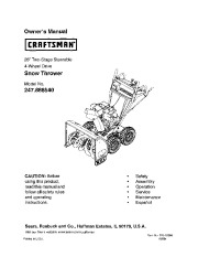 Craftsman 247.888540 Craftsman 28-Inch Steerable Snow Thrower Owners Manual page 1